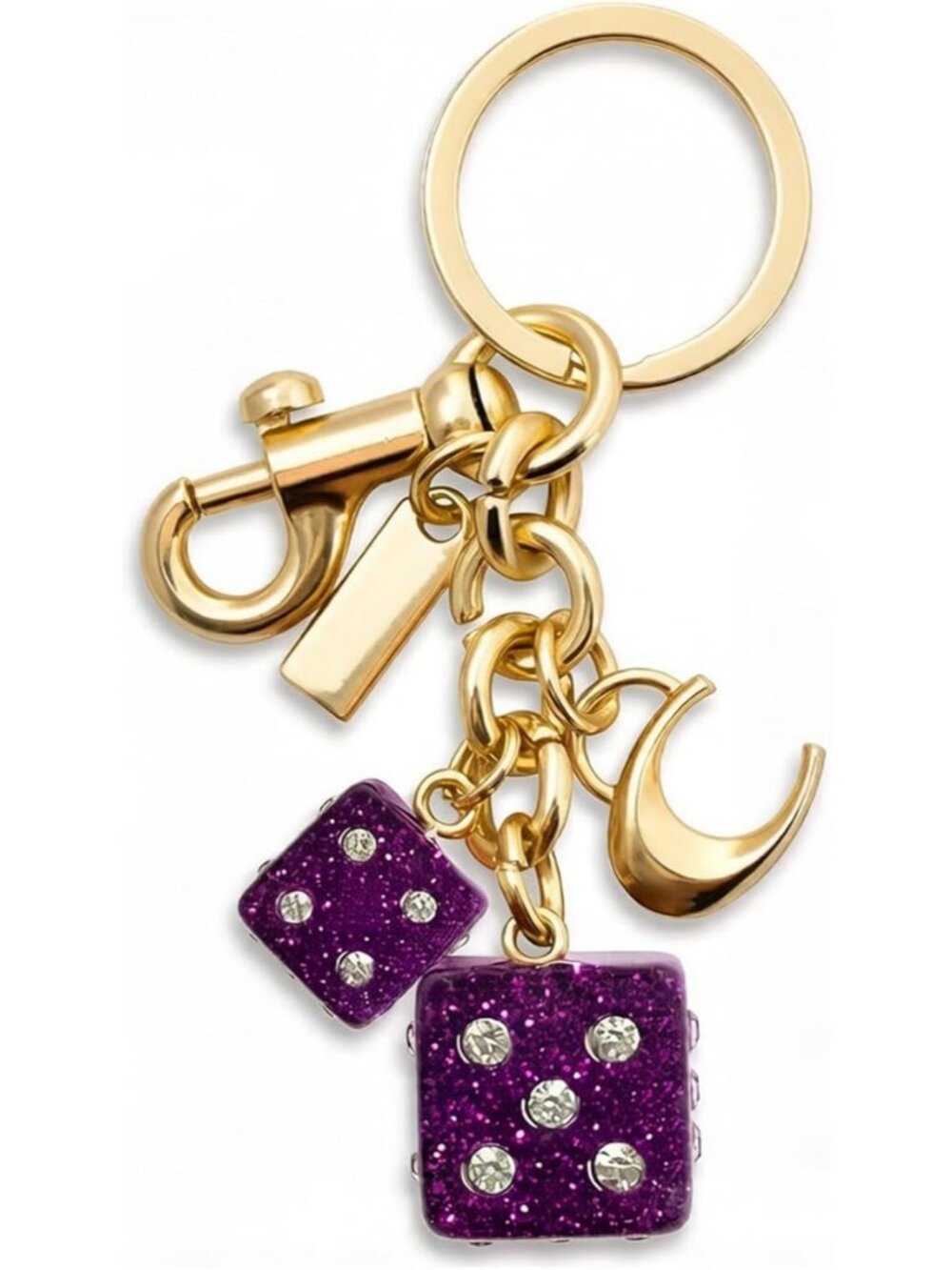 Puple-Dice Cool Bag Purse Charms